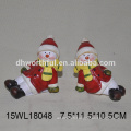 Led light christmas snowman decoration in ceramic